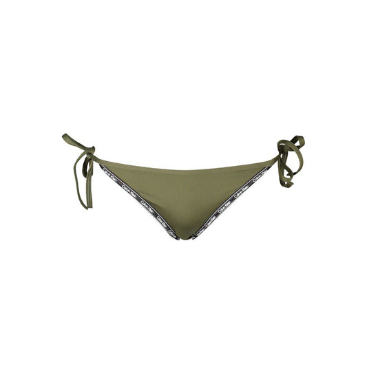 Calvin Klein Green Polyester Swimwear - Men's swim boxer with elastic waist, inside slip, two pockets, and logo print.