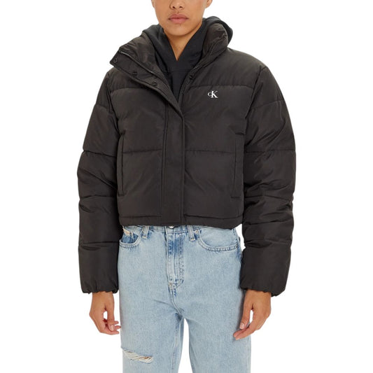 Calvin Klein Jeans Black Polyester Jackets & Coat - Matte Cropped Puffer Jacket for Women
