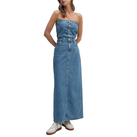 Calvin Klein Jeans Blue Cotton Long Dress