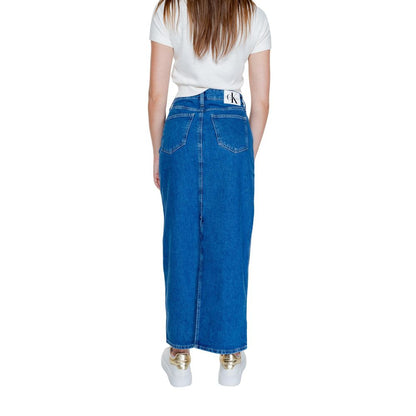 Calvin Klein Jeans Blue Cotton Long Skirt