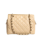 Chanel Beige Caviar De Coco Chain Leather Purse Bag