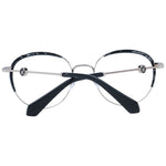 Christian Lacroix Black Women Glasses Frame, metal full-rim round design with demo lenses and branded case included.