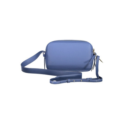 Coccinelle Light Blue Leather Women Handbag with adjustable strap and Italian craftsmanship