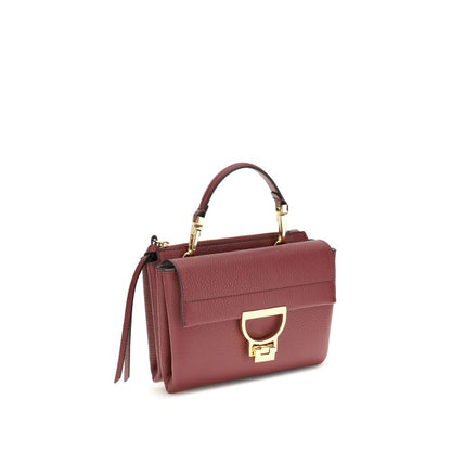 Coccinelle Multicolor Calf Leather Bos Taurus Shoulder Bag with gold-plated closure and adjustable strap, garnet design.