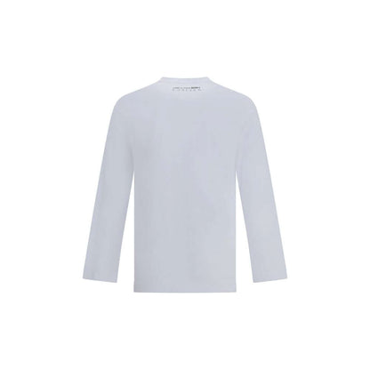 Comme Des Garçons White Cotton Long Sleeve T-Shirt with back logo print, AW25, regular fit, classic crew neck, 100% cotton.