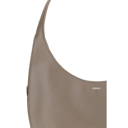 Close-up of Coperni Brown Calf Leather Bos Taurus Shoulder Bag with logo detail