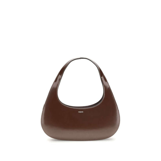 Coperni Brown Leather Shoulder Bag with matte finish, designed for everyday wear. AW25 season, 100% leather, dimensions 27x27x5 cm.