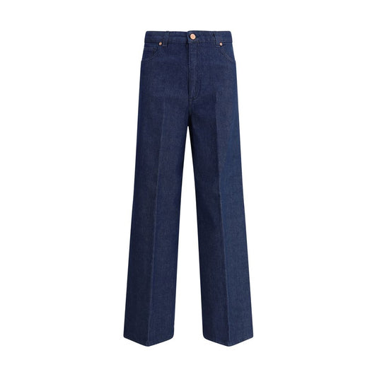 Cruna Blue Cotton Relaxed Fit Jeans
