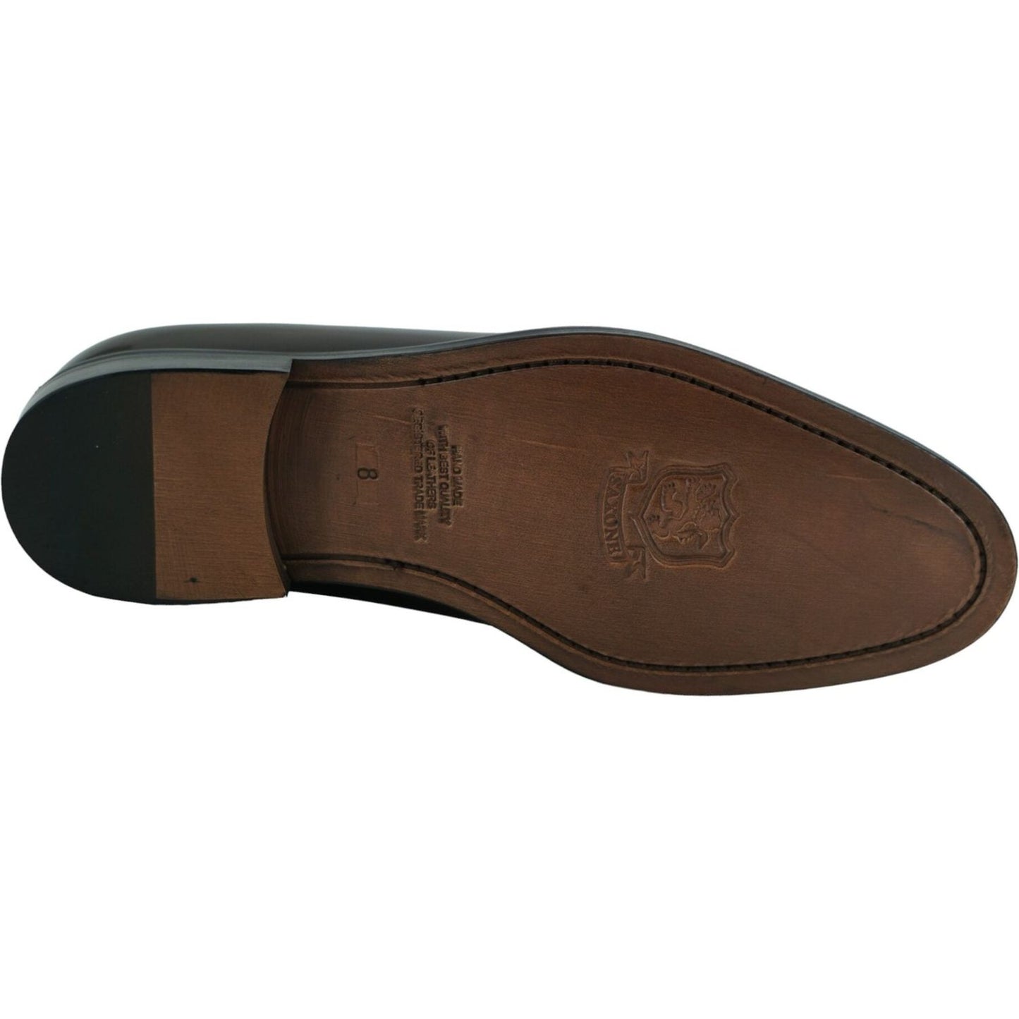 Saxone of Scotland | Elegant Dark Brown Calf Leather Loafers| McRichard Designer Brands   