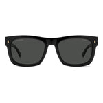 DSQUARED2 MOD. D2 0100_CS acetate gent's sunglasses with black frame and lenses.