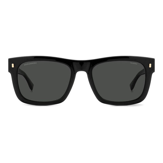 DSQUARED2 MOD. D2 0100_CS acetate gent's sunglasses with black frame and lenses.