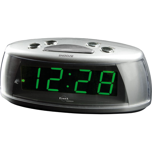 ELITE Sveglia LED a corrente (cavetto USB e spina inclusi) - ARGENTO - LED alarm clock powered by electricity (USB cable and plug included) - SILVER CLOCKS,Sveglia
