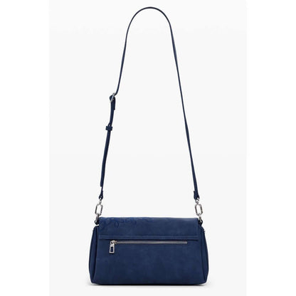 Desigual Blue Polyethylene Women Handbag with adjustable strap and external pocket.
