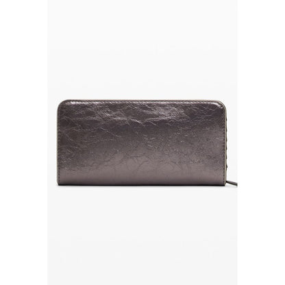 Desigual Bronze Polyethylene Women Wallet featuring a sleek design and secure zip closure, perfect for stylish organization.