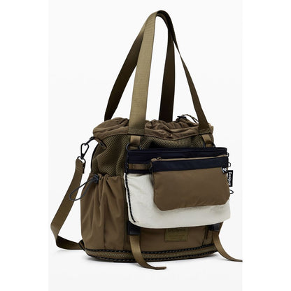 Desigual Green Polyester Women Convertible Handbag with multiple straps