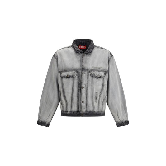 Diesel Gray Cotton Denim Jacket 1728,72470364320,Clothing,Denim Jackets - Jackets & Coats - Clothing,Diesel,Gray,Jackets & Coats - Clothing,L,M,Men,New with tags,S