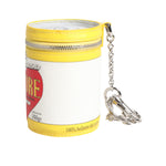 Dolce & Gabbana Amore Leather Multicolor Bag Charm Coin Case Keychain Keyring with heart print and silver-tone clasp.