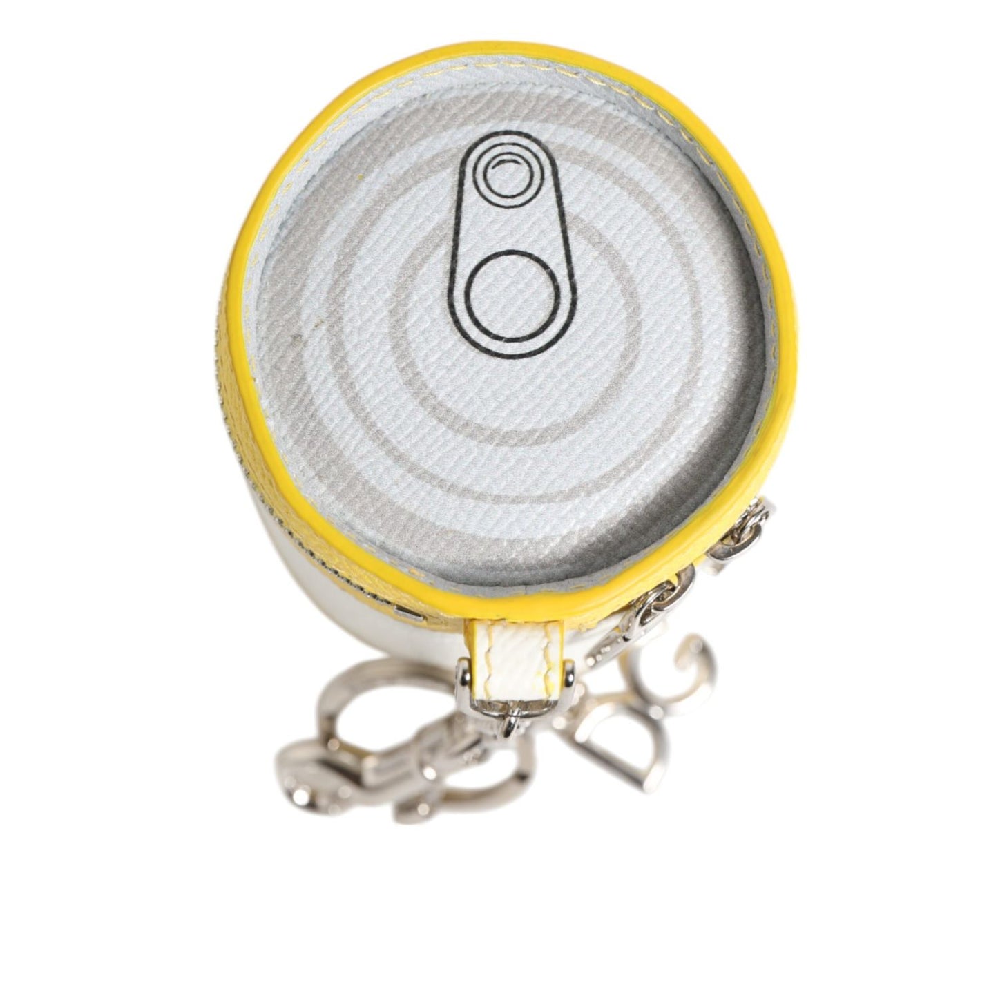 Dolce & Gabbana Amore Leather Multicolor Bag Charm Coin Case Keychain Keyring with silver-tone key ring and lobster clasp.