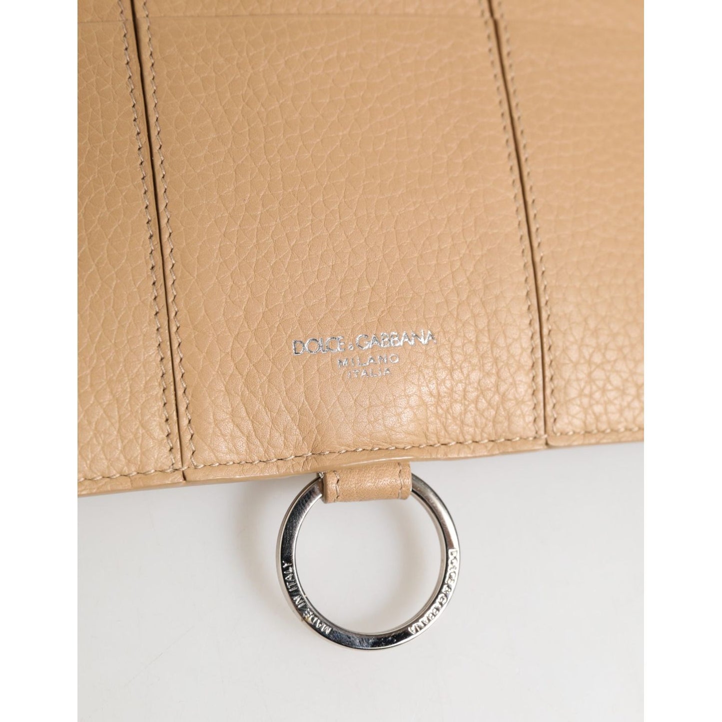 Dolce & Gabbana Beige Calfskin Leather Large Crossbody Card Holder Wallet SMY11212