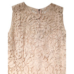 Dolce & Gabbana Beige Floral Lace Sleeveless Sheath Dress