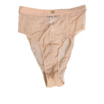 Dolce & Gabbana Beige Sheer Mesh High Waist Panty Underwear with DG logo detail, elegant and comfortable design for everyday wear.