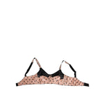 Dolce & Gabbana Beige Silk Heart Print Soft Cup Bra Underwear