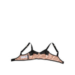 Dolce & Gabbana Beige Silk Heart Print Soft Cup Bra Underwear