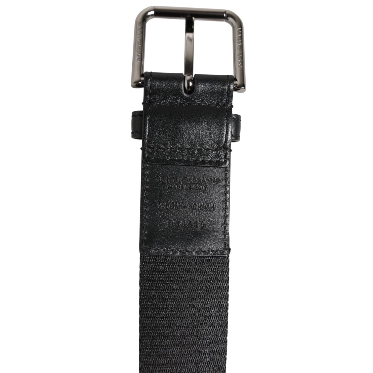 Dolce & Gabbana Black Blue DG Logo Silver Metal Buckle Belt