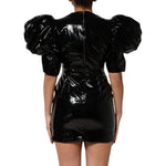 Dolce & Gabbana Black Bodycon Sheath Puff Sleeve Mini Dress