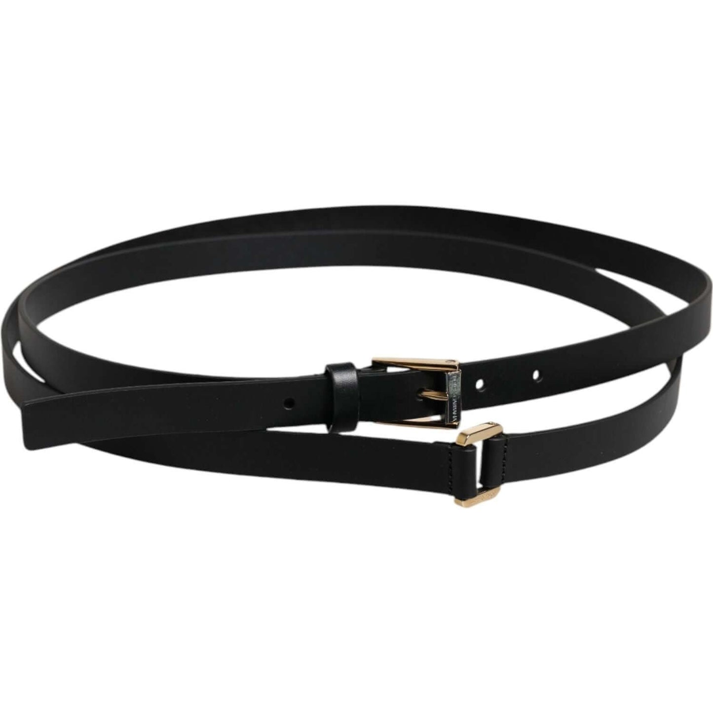 Dolce & Gabbana Black Calfskin Classic Metal Logo Buckle Belt