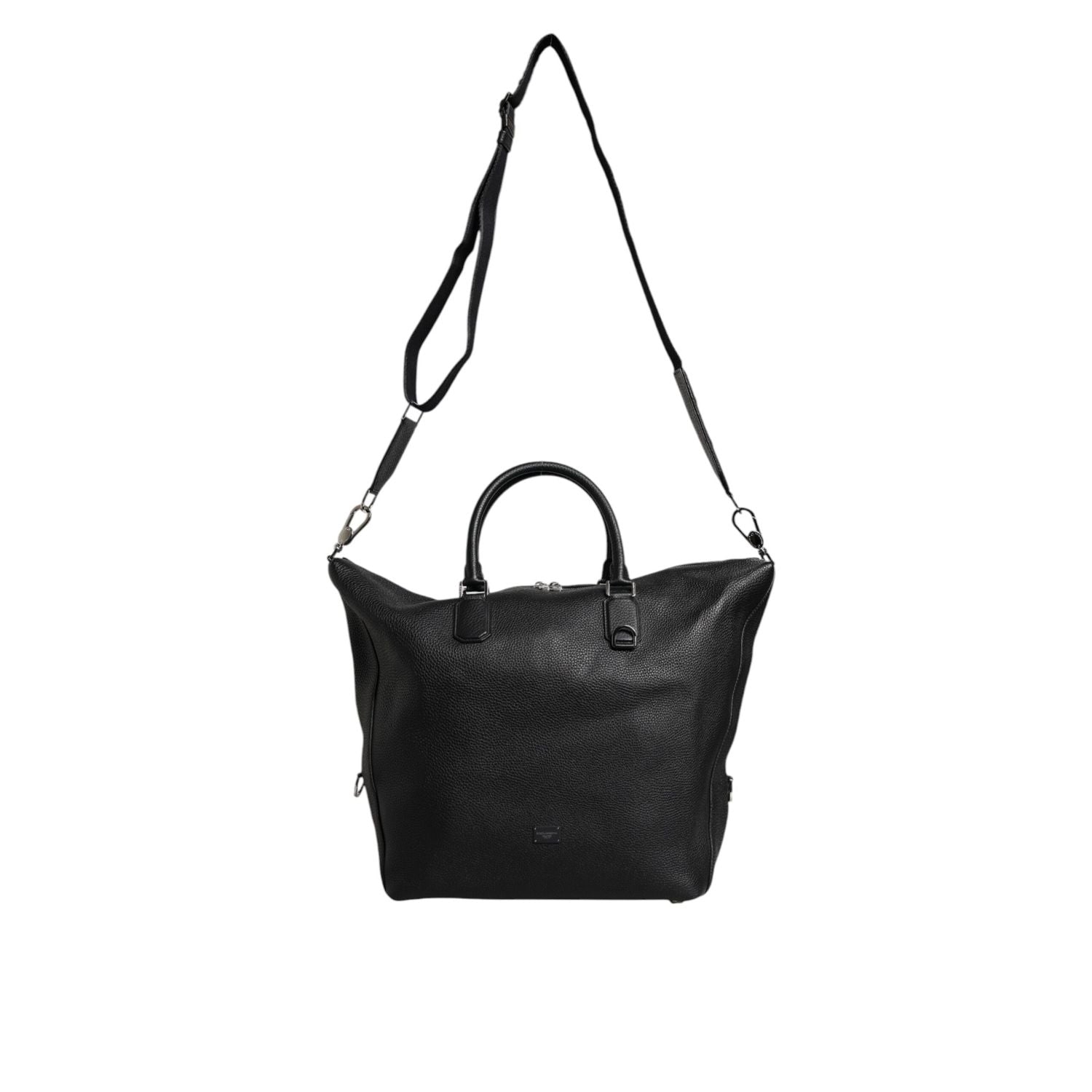 Front view with bag zipped and handles upright.
