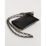 Dolce & Gabbana Black Cavallo Leather Wallet Chain Snap Bifold Card Holder on white background