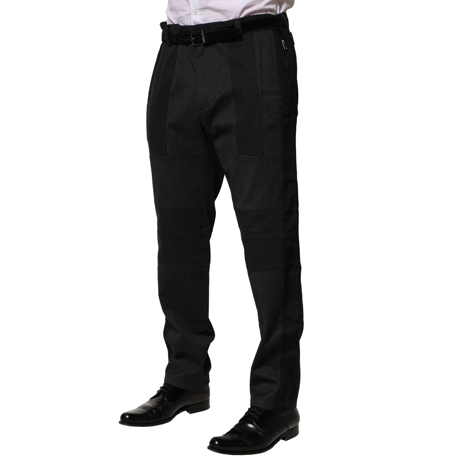 Dolce & Gabbana Black Cotton Dress Slim Formal Pants