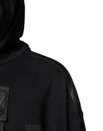 Dolce & Gabbana Black Cotton Hooded Sweatshirt Sweater