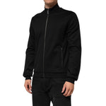 Dolce & Gabbana Black Cotton Logo Full Zip Men Bomber Jacket - front view