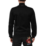 Back view of Dolce & Gabbana Black Cotton Logo Full Zip Men Bomber Jacket showcasing subtle logo detail and luxury design.