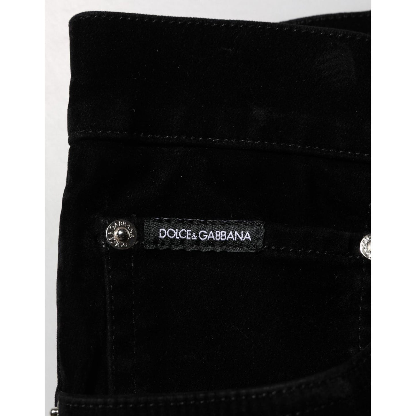 Dolce & Gabbana Black Cotton Slim Fit Denim Trouser Jeans