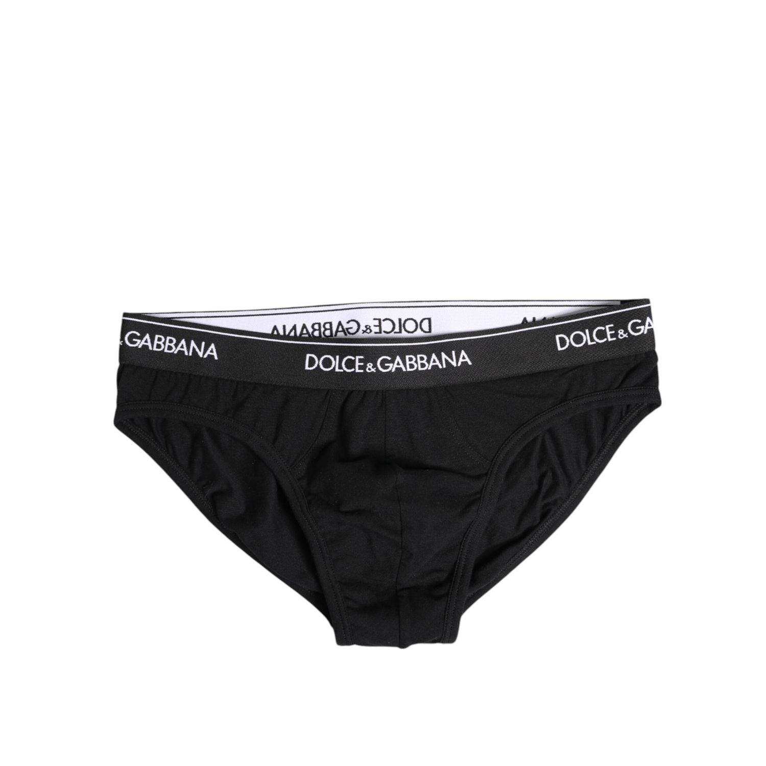 Dolce & Gabbana Black Cotton Stretch Regular Brief Underwear