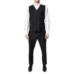Dolce & Gabbana Black Double Breasted Formal 3 Piece Suit