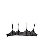 Dolce & Gabbana Black Floral Lace Nylon Strap Garter Underwear with elegant design and logo detail, made in Italy.