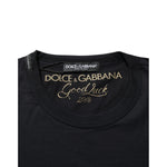 Dolce & Gabbana Black Goodluck 2018 Cotton Crew Neck T-shirt