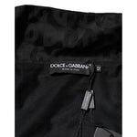 Dolce & Gabbana Black Jacquard Men Full Zip Bomber Sweater