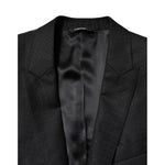 Dolce & Gabbana Black Jacquard Single Breasted 2 Piece Suit