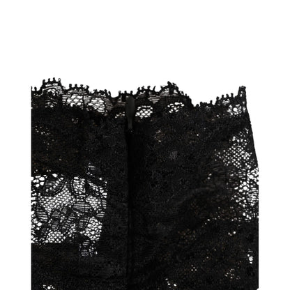 Dolce & Gabbana Black Lace Bandeau Bustier Top Sheer Stretch Underwear