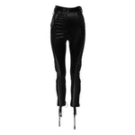 Dolce & Gabbana Black Lace Details High Waist Skinny Pants
