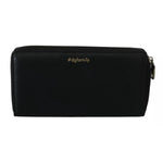Dolce & Gabbana Black Leather #DGFAMILY Zipper Continental Mens Wallet with logo and card slots, made in Italy, 20x10x2 cm.