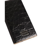 Dolce & Gabbana Black Leather Embossed Skin 3000mAh Power Bank Charger USB with exotic texture and luxury design.