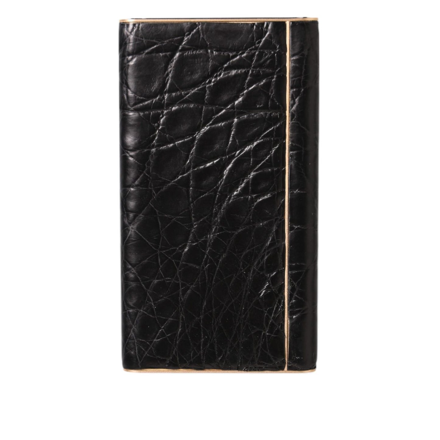 Dolce & Gabbana Black Leather Embossed Skin 3000mAh Power Bank Charger USB with luxury design and exotic texture.