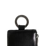 Dolce & Gabbana Black Leather Logo Embossed Lanyard Card Holde Wallet