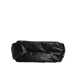 Dolce & Gabbana Black Leather Logo Plaque Shoulder Bag